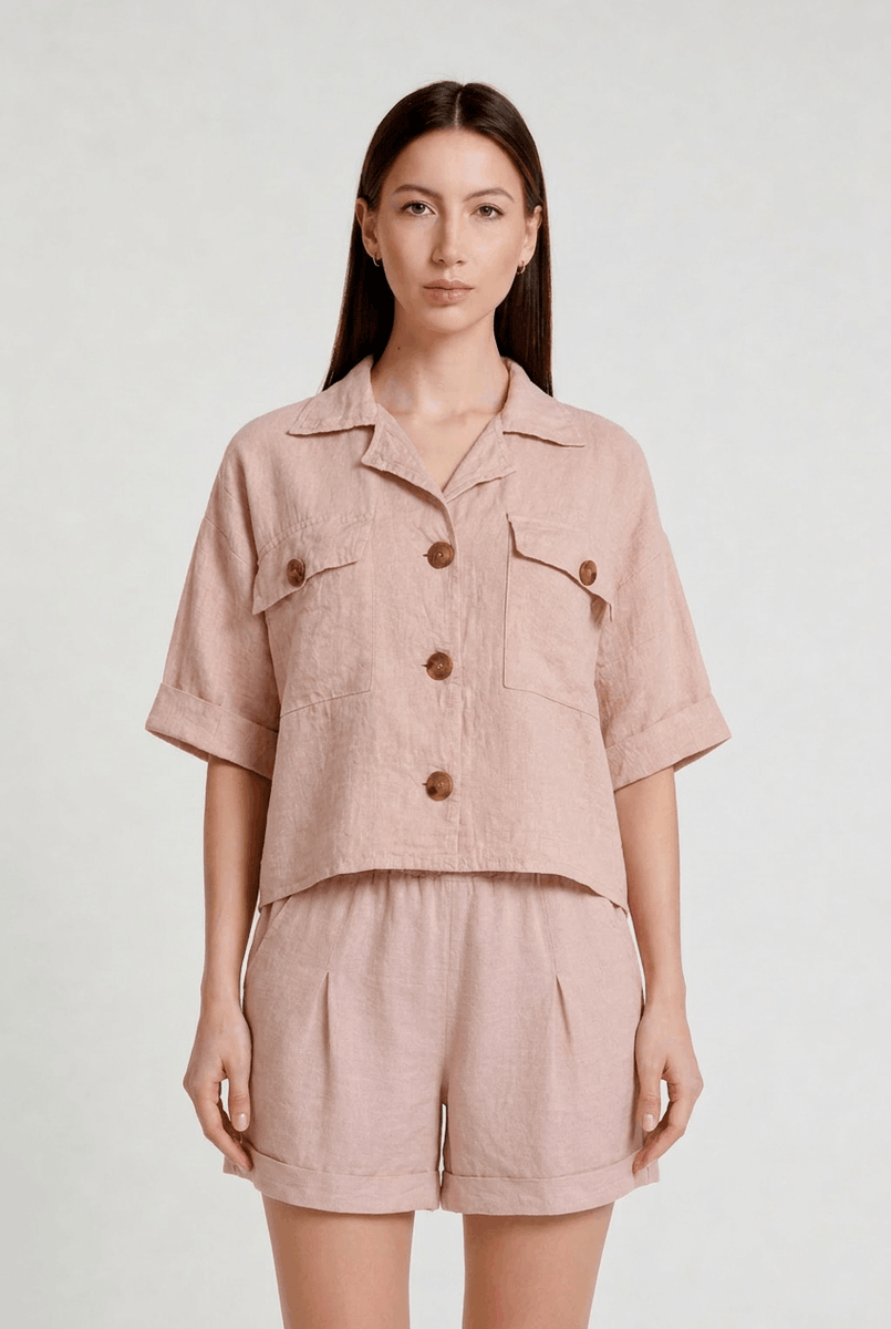 Liv Cropped Linen Jacket (JQ108) – TINA Stephens Group