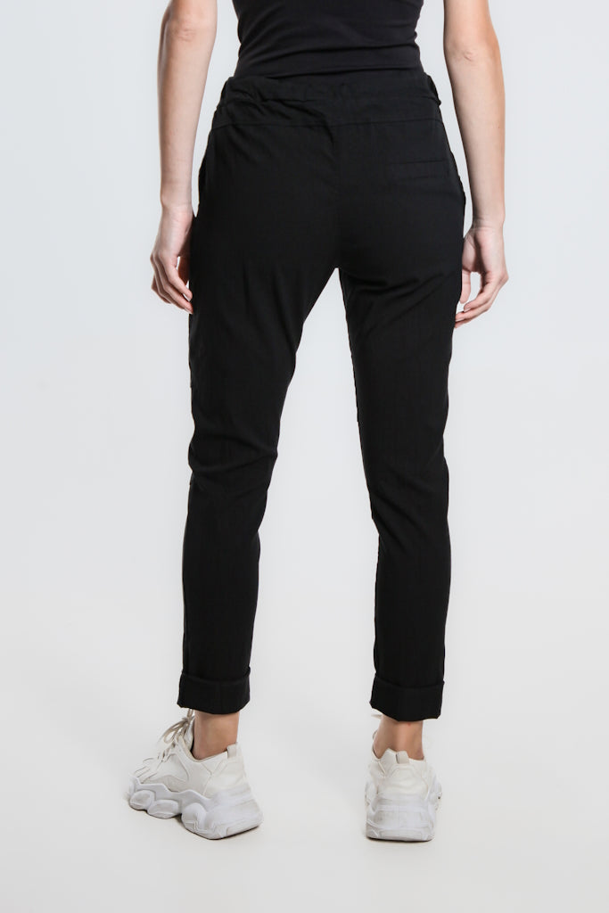PL155-001 Black Danica Side Zipper Pant