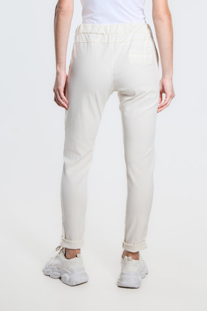 PL155-105 Cream Danica Side Zipper Pant