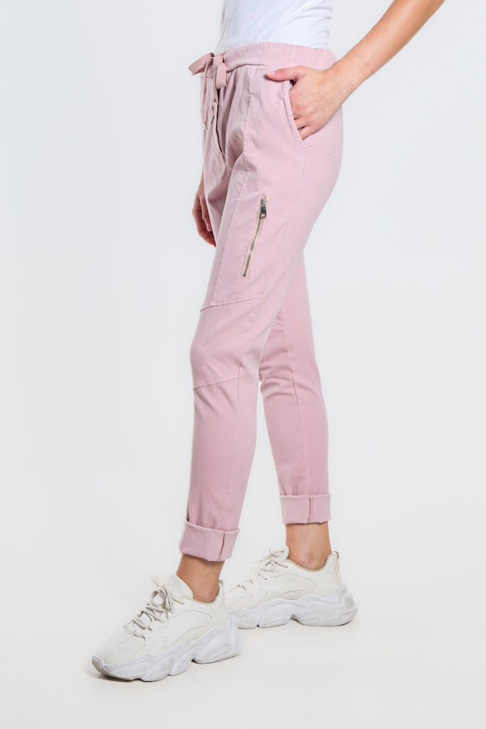 PL155-650 Pink Danica Side Zipper Pant