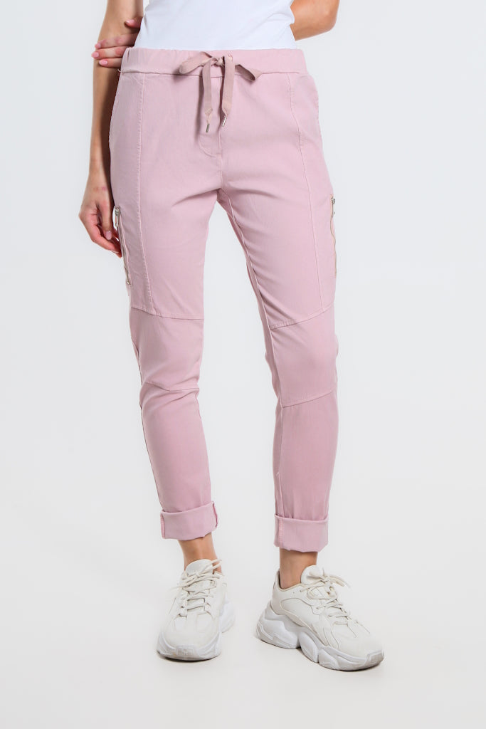 PL155-650 Pink Danica Side Zipper Pant
