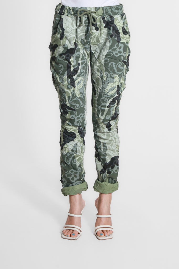 PL160A-303 Army Abstract Camo Collins Stretch Tie Waist Pant