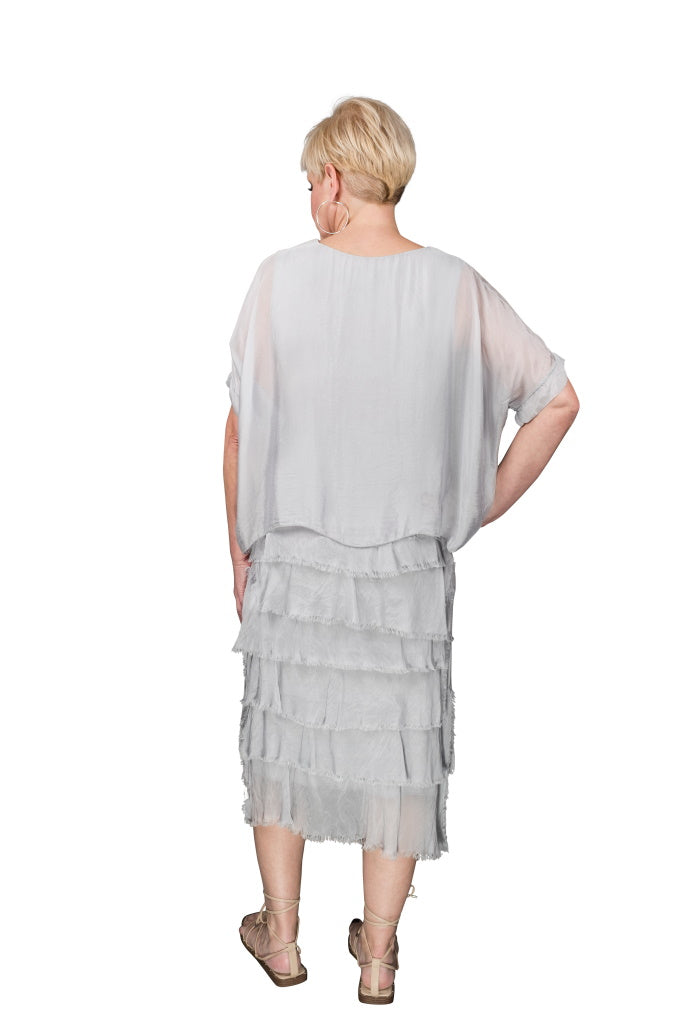 DQ206-150 Pearl Gail Tiered Ruffle Dress