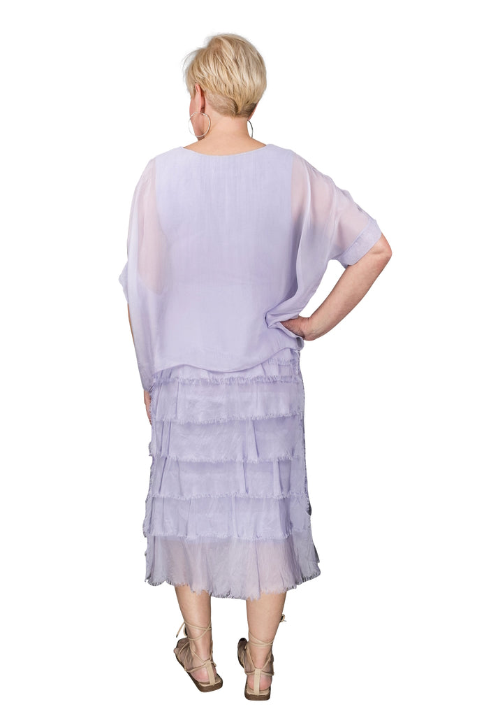 DQ206-534 Lilac Gail Tiered Ruffle Dress