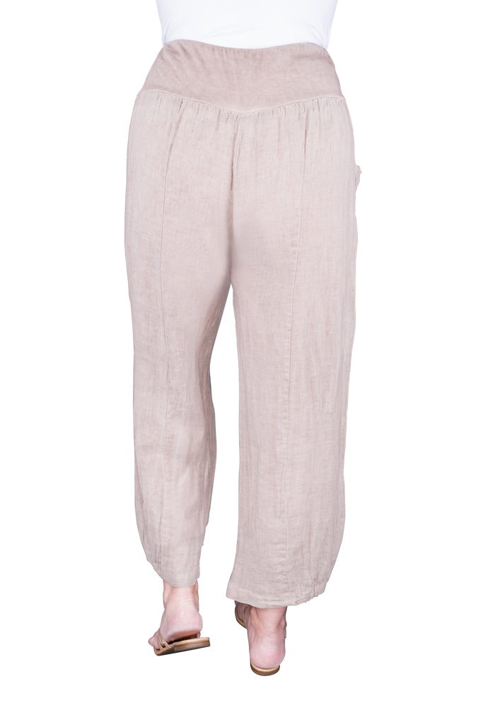 PL112-241 Taupe Enzyme Judith Linen Pant