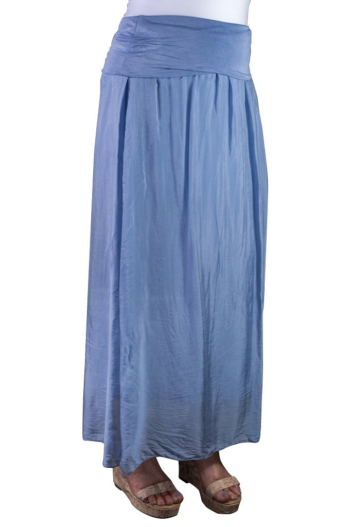 SL204-427 Jeans Brenda Long Silk Foldover Waist Skirt