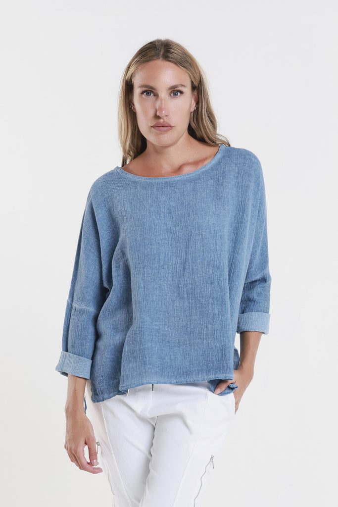 BLS116 429 Jeans Enzyme Noa LS Raglan Top-1