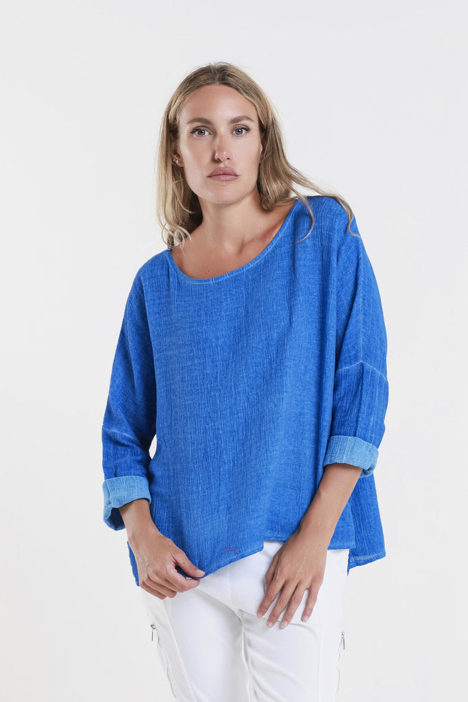 BLS116 460 Royal Blue Enzyme Noa LS Raglan Top-1