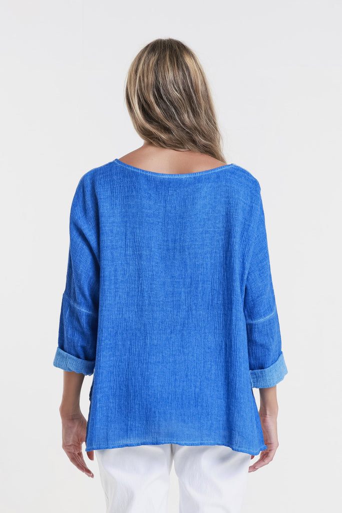 BLS116 460 Royal Blue Enzyme Noa LS Raglan Top-2