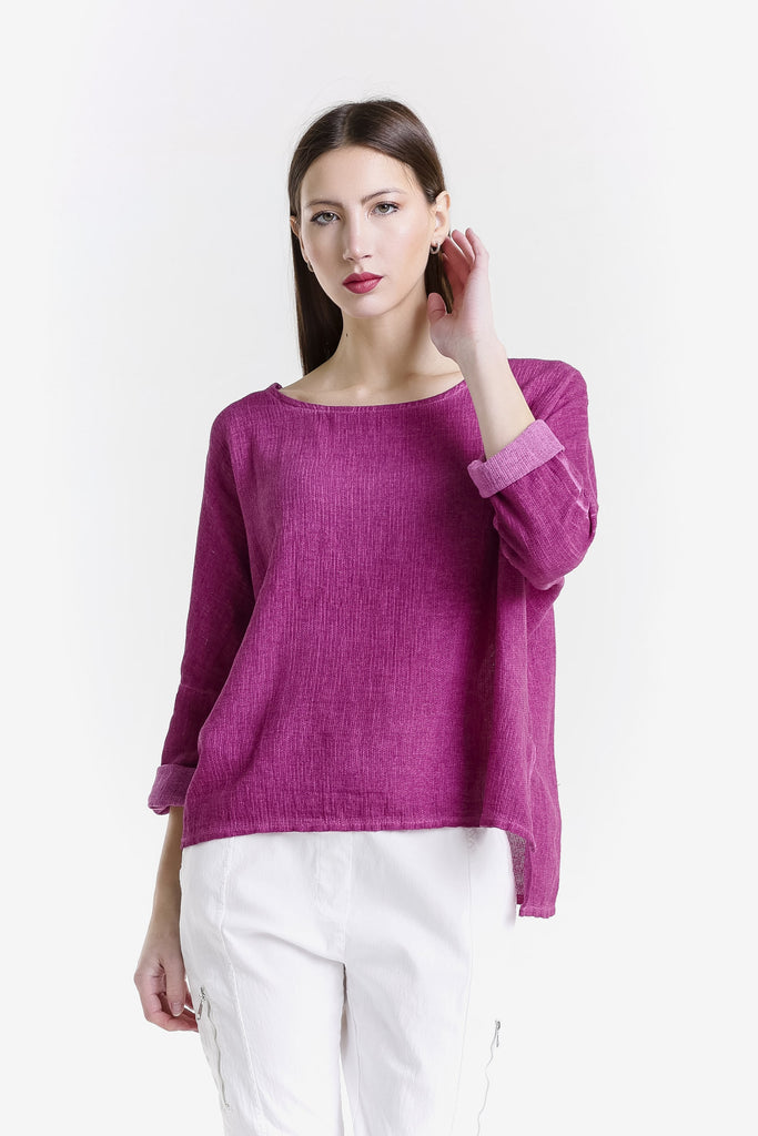 BLS116 629 Dark Cherry Enzyme Noa LS Raglan Top-2