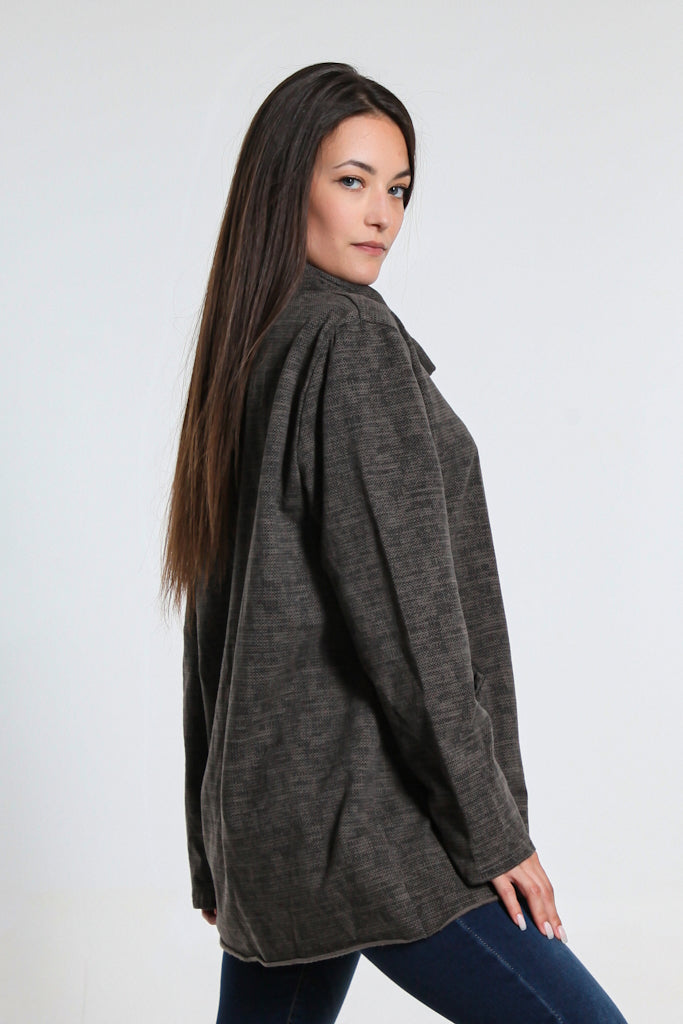 BLS142-210 Taupe Brodi Roll Neck Pullover
