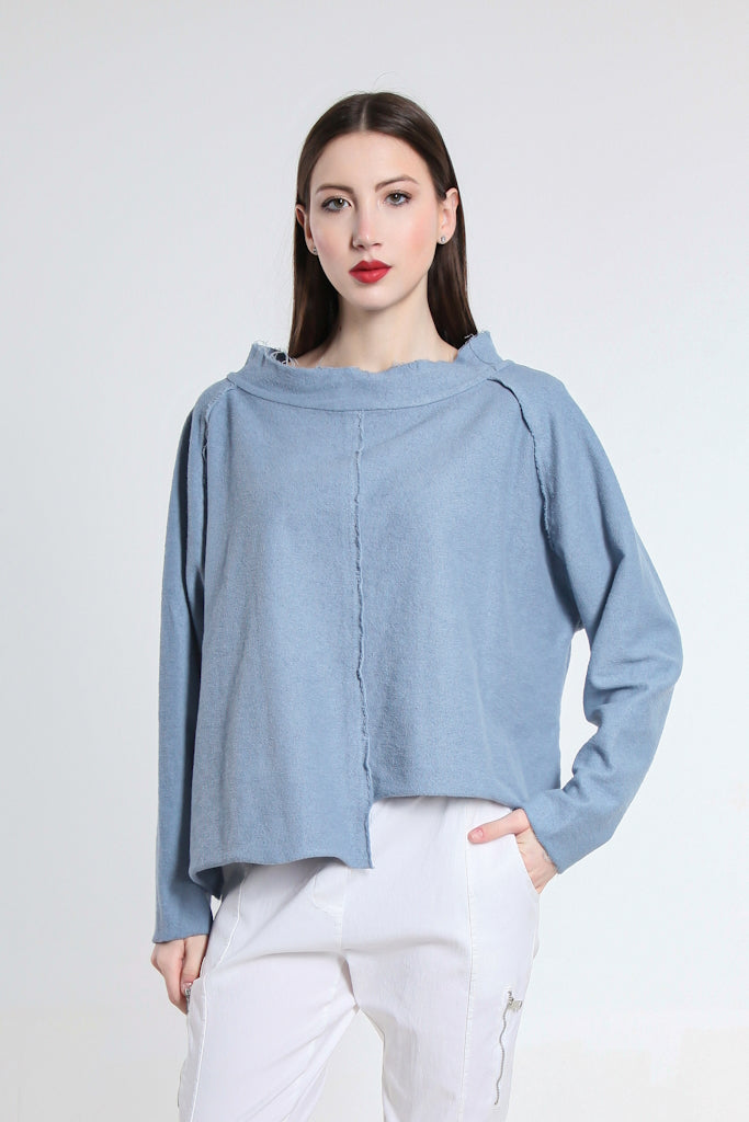 BLS144-427 Jeans Whitney French Terry Seam Top