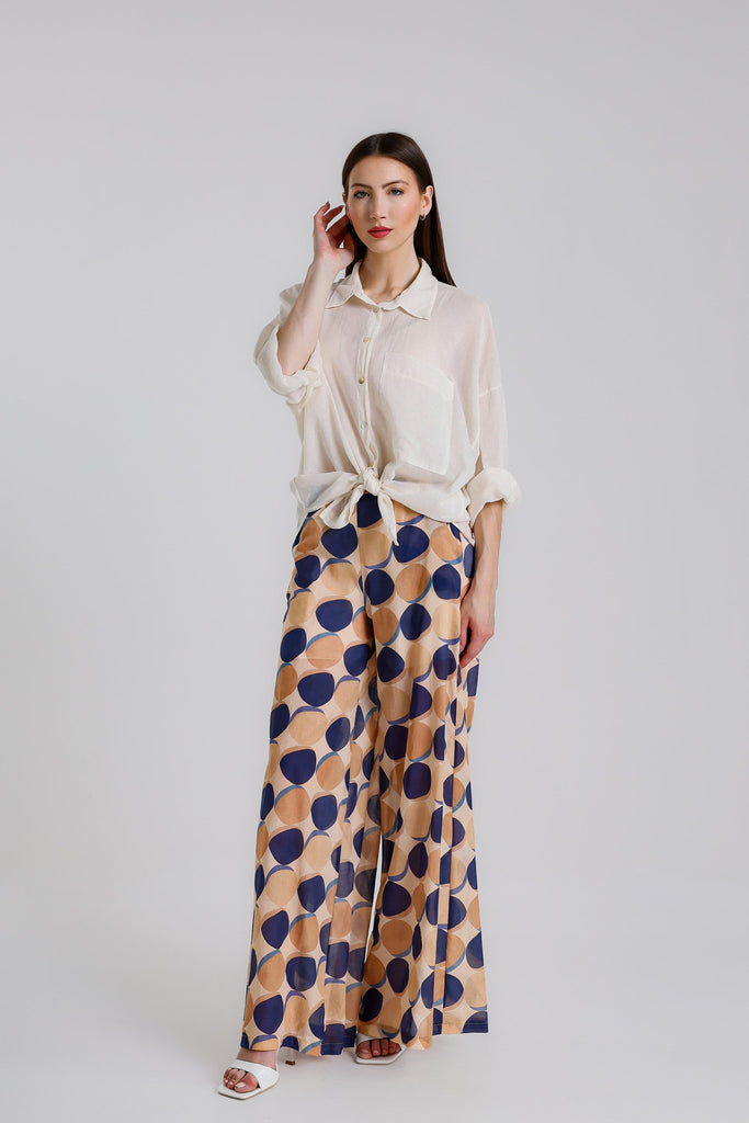 BLS153 101 Ivory Daphne LS Cotton Voile Blouse