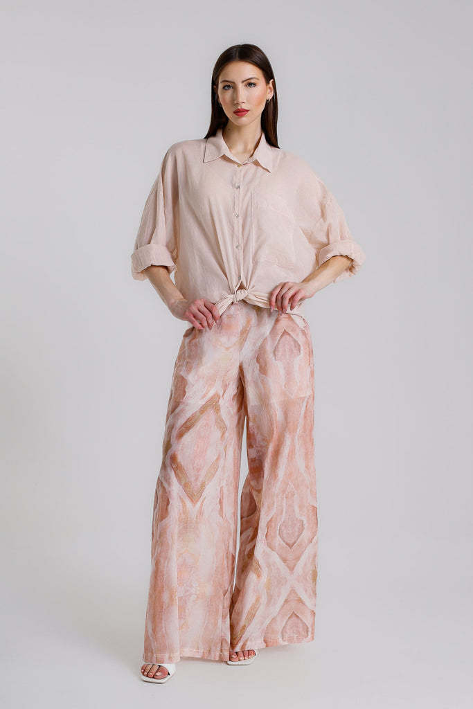 BLS153 659 Shell Pink Daphne LS Cotton Voile Blouse