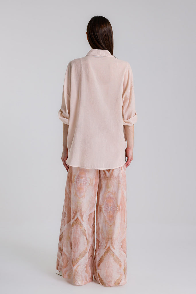 BLS153 659 Shell Pink Daphne LS Cotton Voile Blouse
