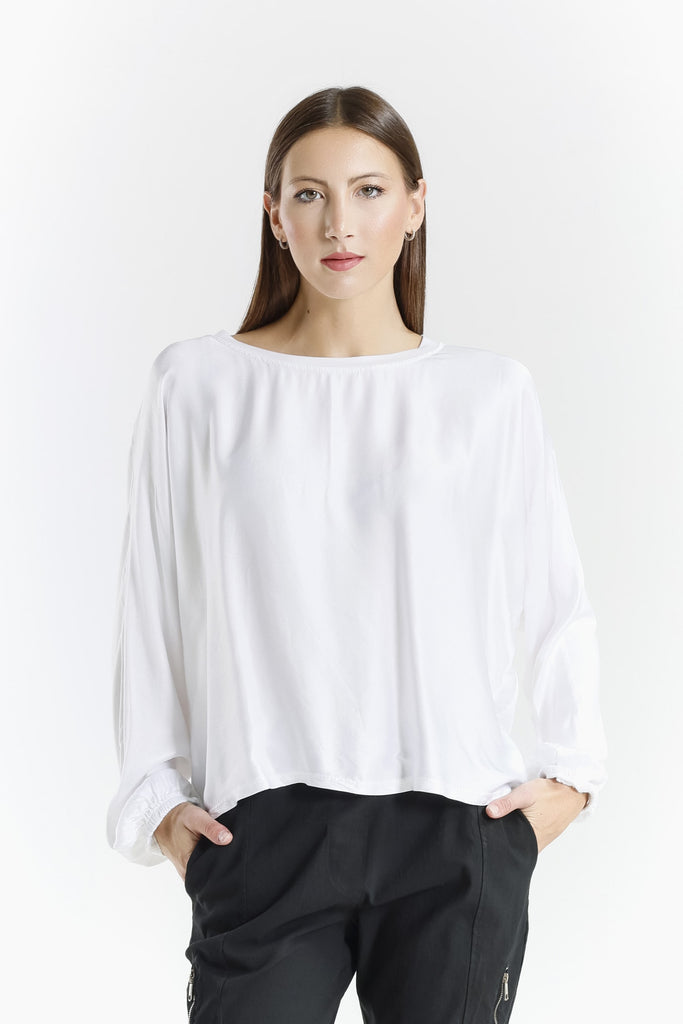 BLS238 100 White Tiara LS Viscose Sheen Blouse-1