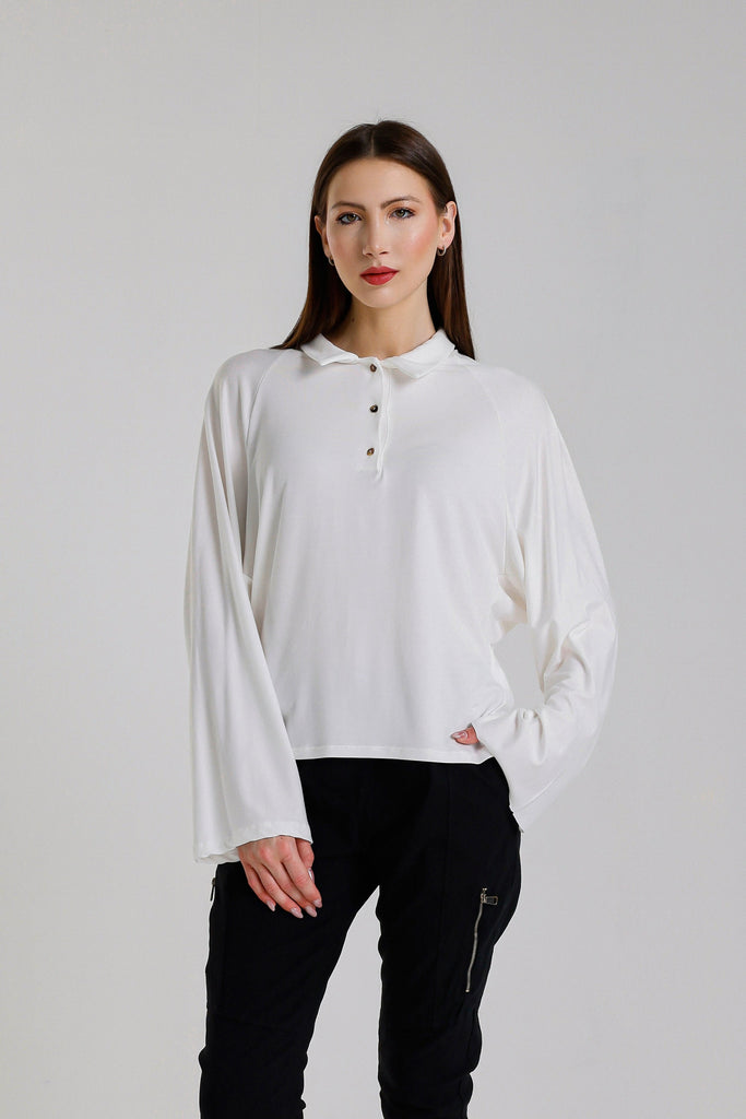 BLS241 101 Ivory Lara Kimono Slv Polo