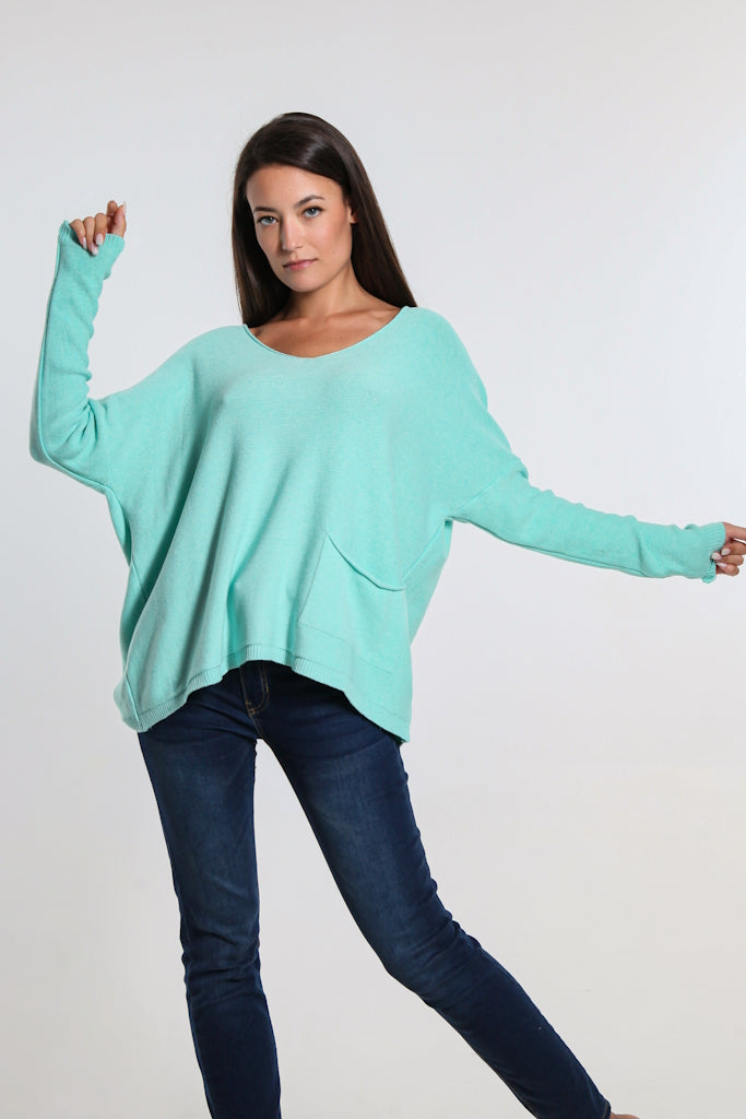BLS423-362 Tiffany Darby Seriously Soft Single Pocket Sweater