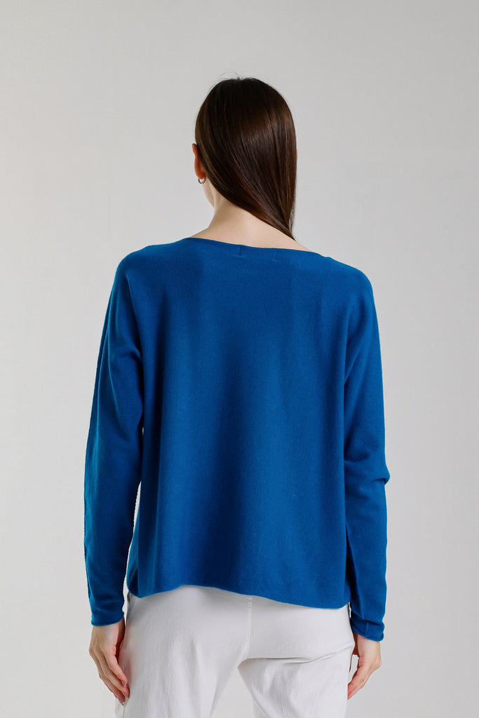 BLS425 323 Teal Laurin Seriously Soft Jewel Neck Sweater
