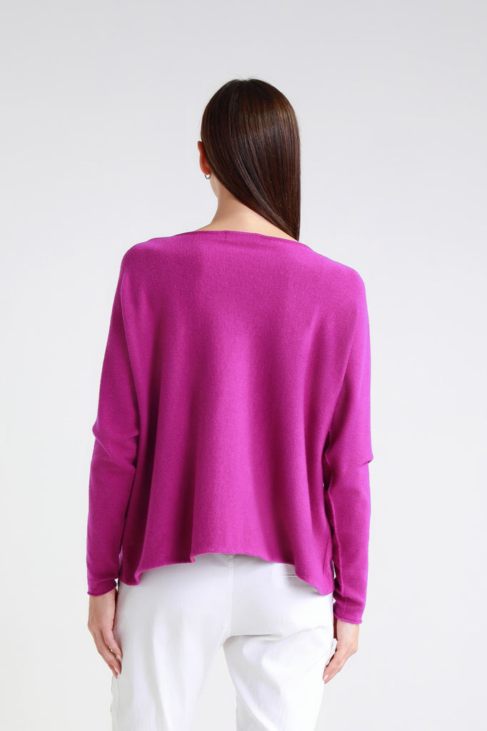 BLS425 628 Dark Cherry Laurin Seriously Soft Jewel Neck Sweater