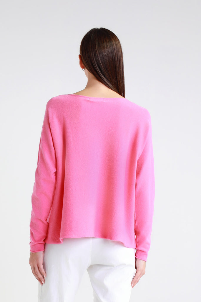 BLS425 956 Bermuda Pink Laurin Seriously Soft Jewel Neck Sweater