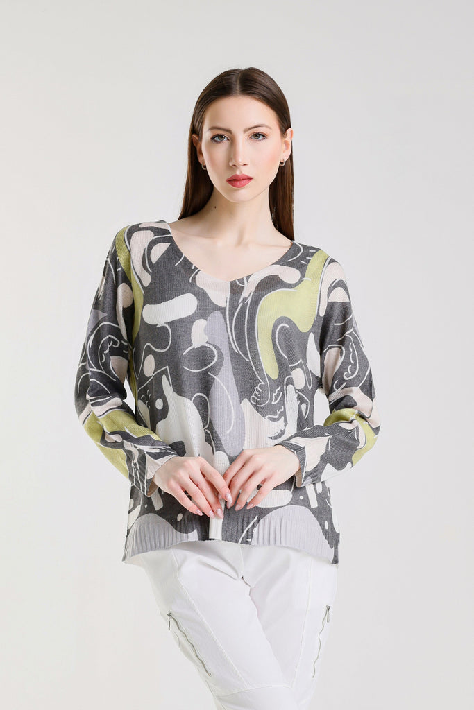 BLS431C 032 Dark Gray Carnival Hannah LS Light Sweater