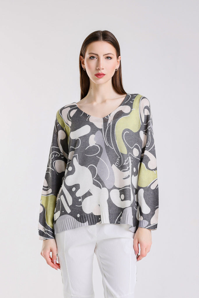 BLS431C 032 Dark Gray Carnival Hannah LS Light Sweater