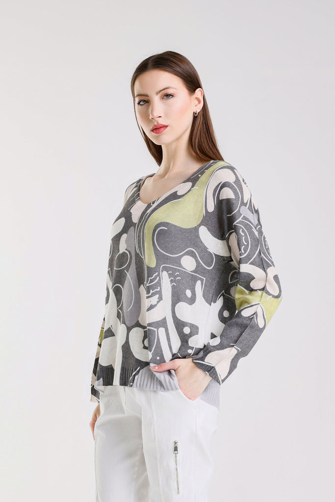 BLS431C 032 Dark Gray Carnival Hannah LS Light Sweater