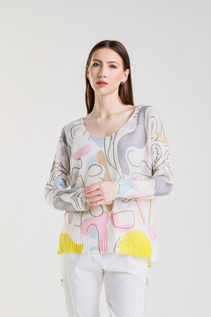 BLS431C 100 White Carnival Hannah LS Light Sweater