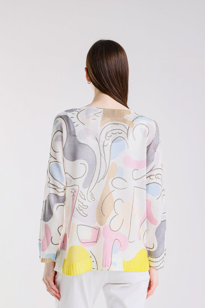 BLS431C 100 White Carnival Hannah LS Light Sweater