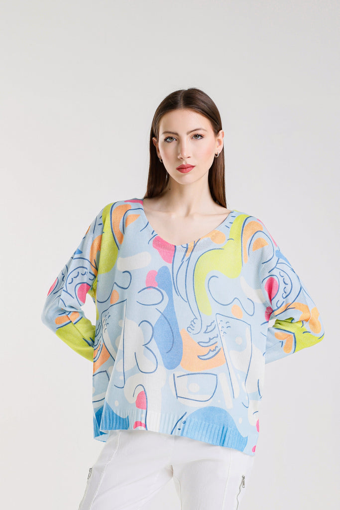 BLS431C 430 Sky Blue Carnival Hannah LS Light Sweater