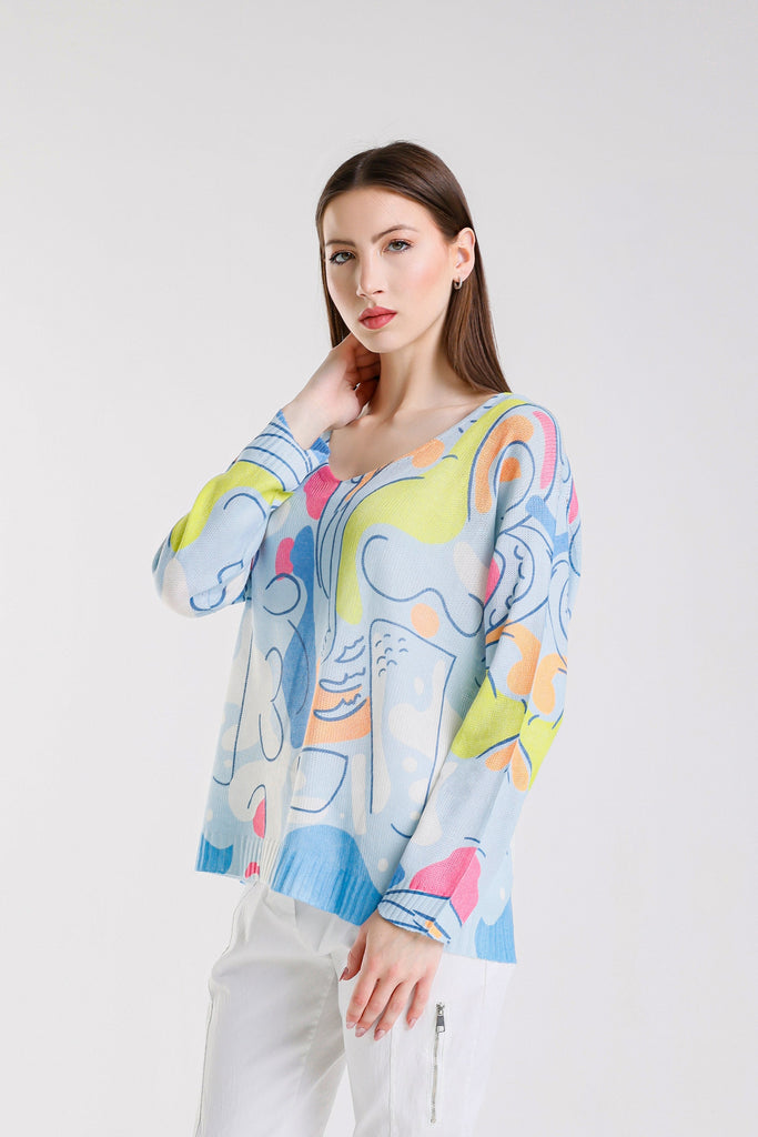 BLS431C 430 Sky Blue Carnival Hannah LS Light Sweater