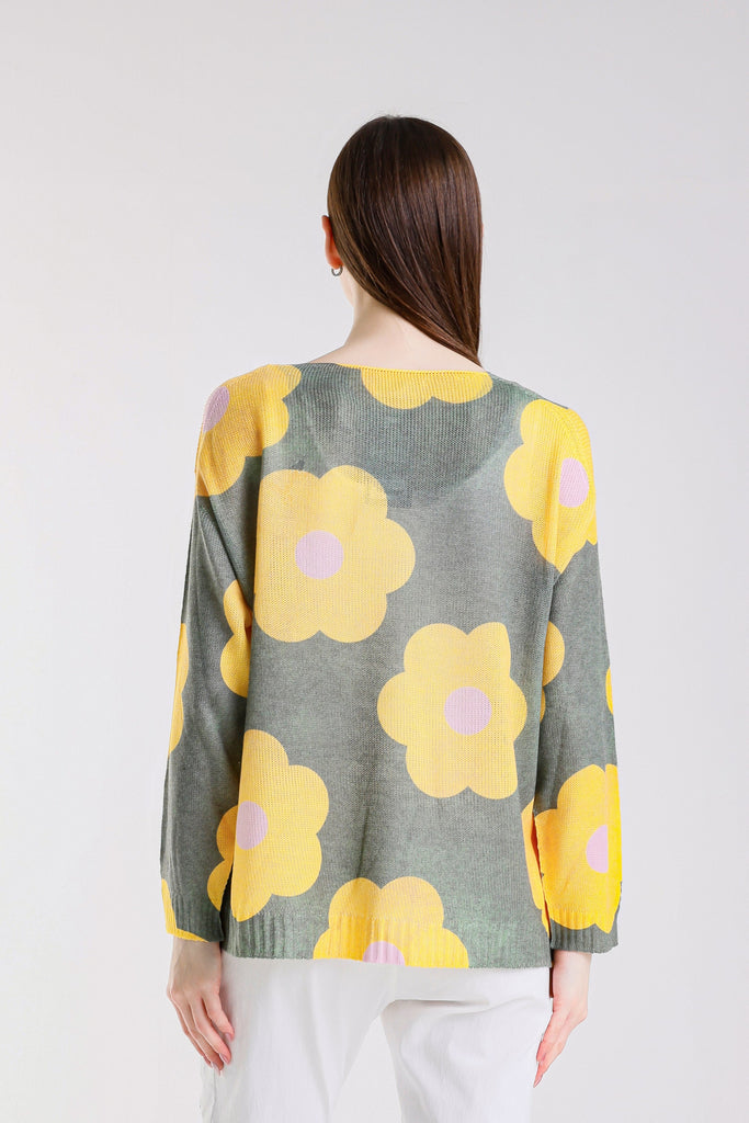 BLS431D 303 Army Daisy Hannah LS Light Sweater