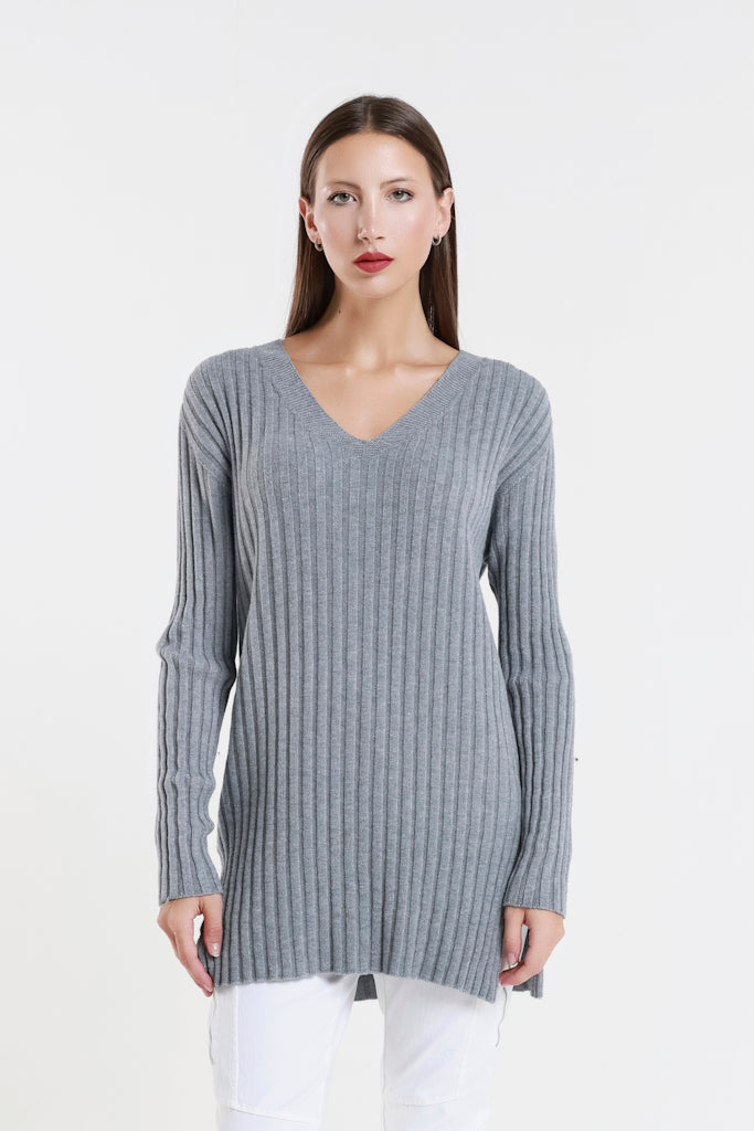 BLS441-011 Slate Brandy LS Shaker Knit Sweater