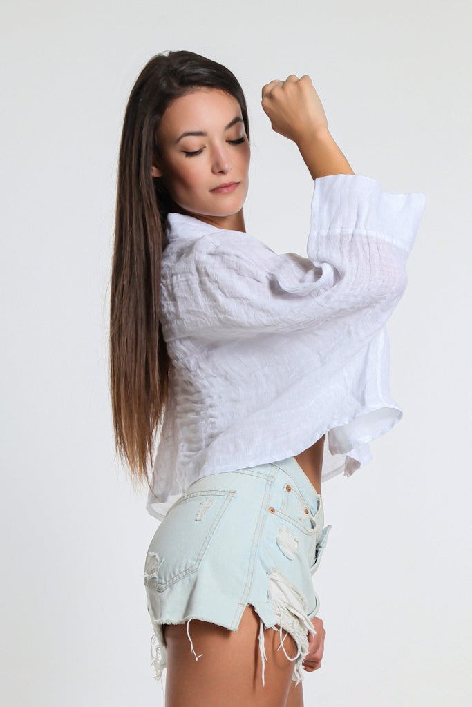 トップス Dona Deona Gauze Linen Crop Top (BQ177) – TINA Stephens Group