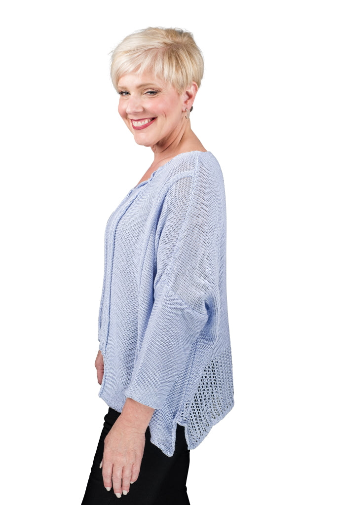 BQ905-437 Periwinkle Amani Crop Sweater