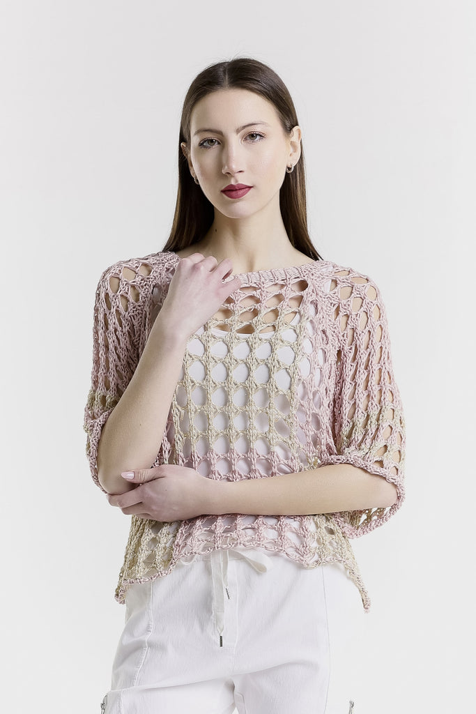 BQ906P 681 Blush Sparkle Doris Ballet Slv 2 Tone Square Knit-3