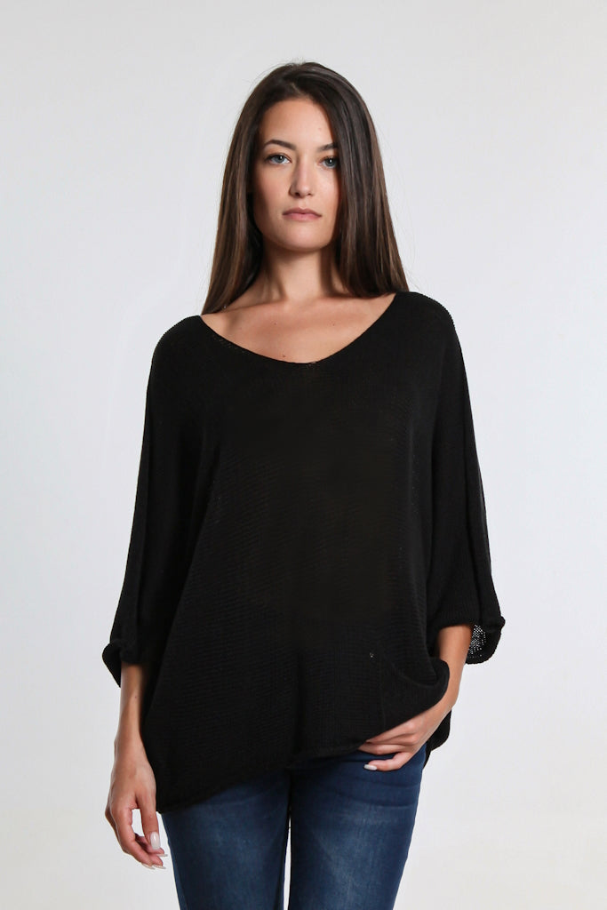 BQ915-001 Black Joriel Batwing Classic Sweater