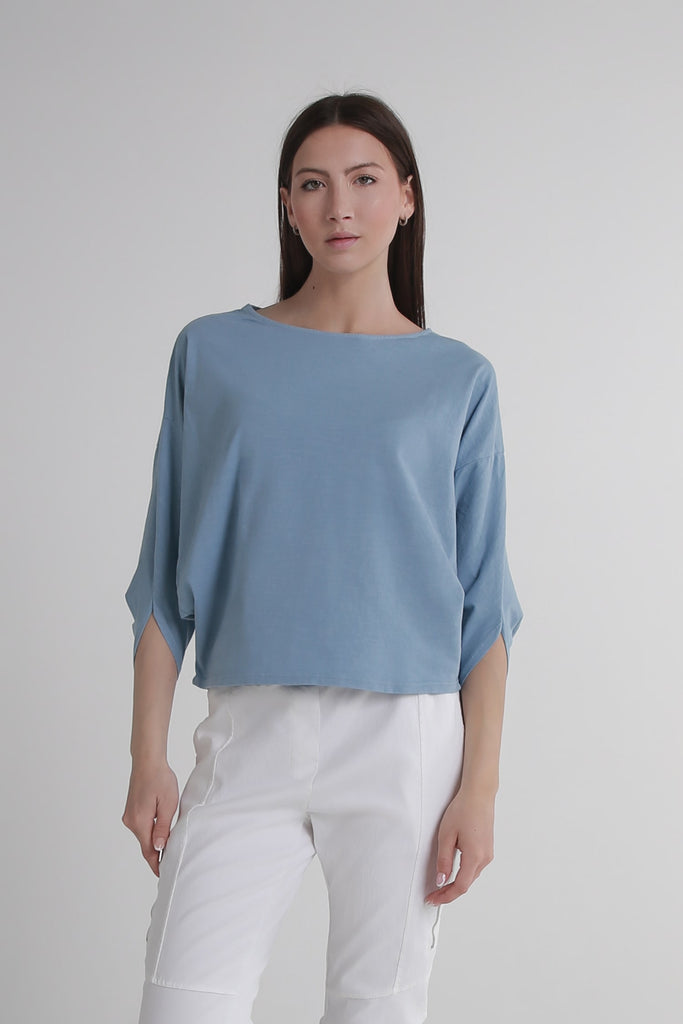 BSS171 427 Jeans Omaria SS Batwing Crop Top