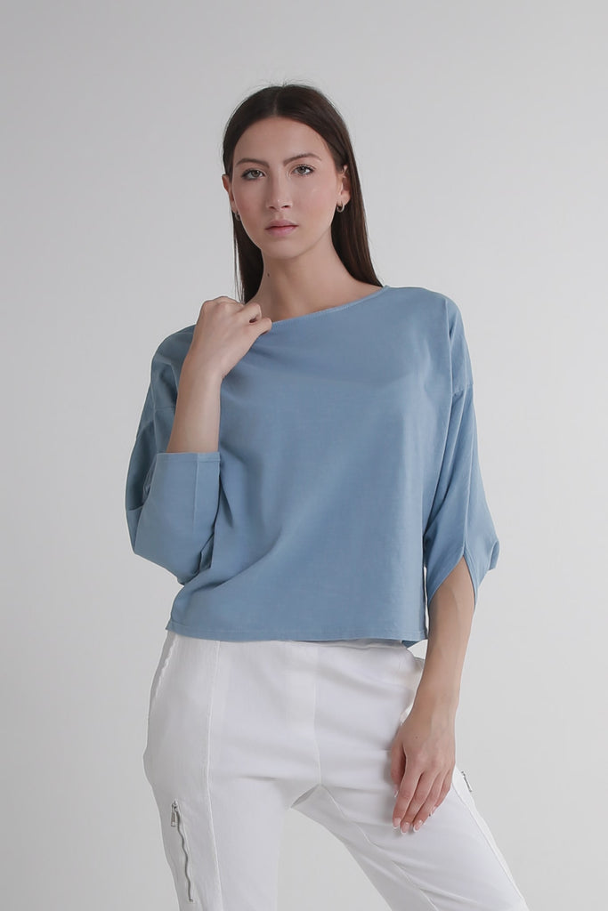 BSS171 427 Jeans Omaria SS Batwing Crop Top