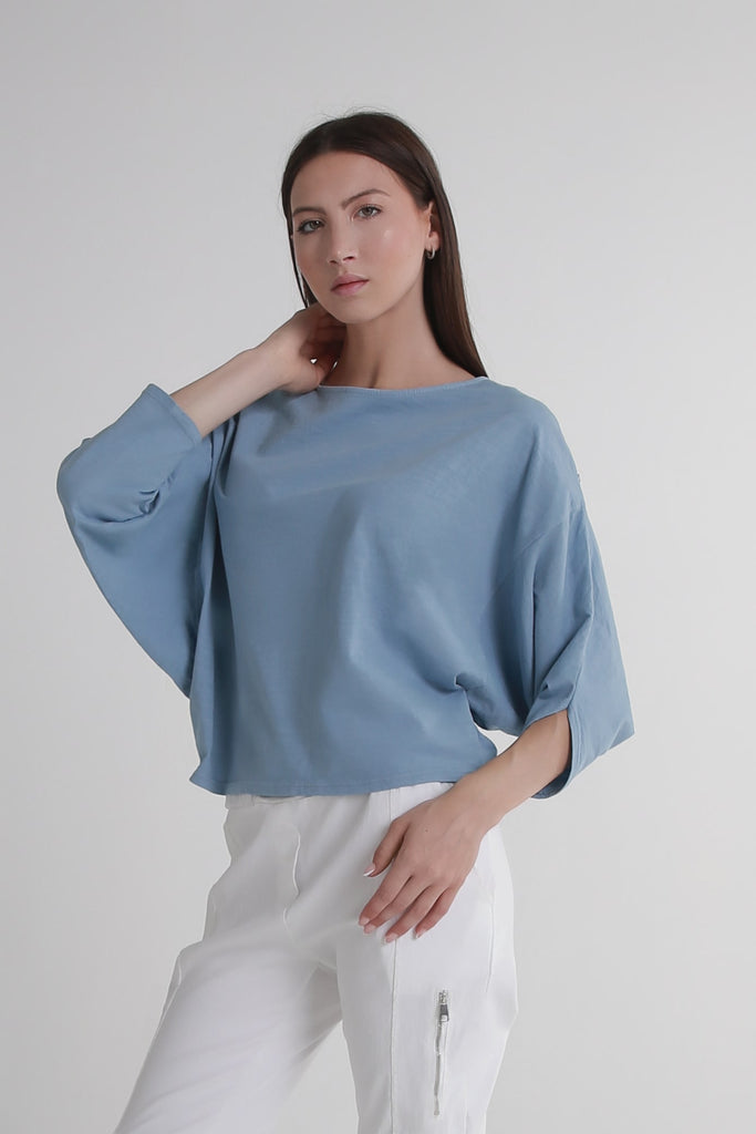 BSS171 427 Jeans Omaria SS Batwing Crop Top