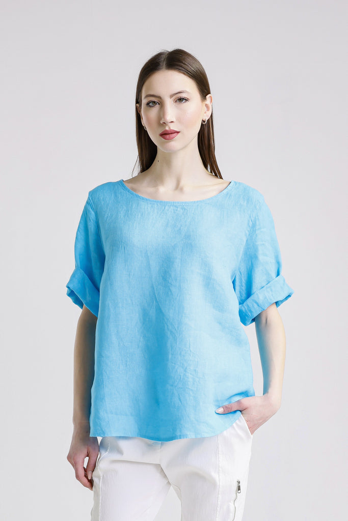 BSS199 440 Turq Tara SS Side Rib Top