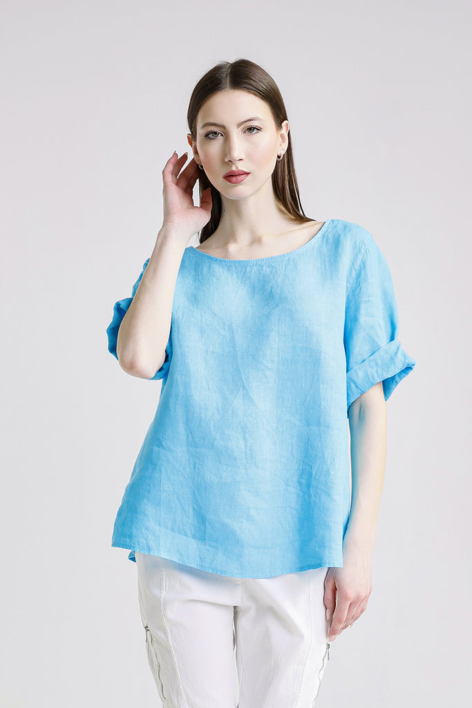 BSS199 440 Turq Tara SS Side Rib Top