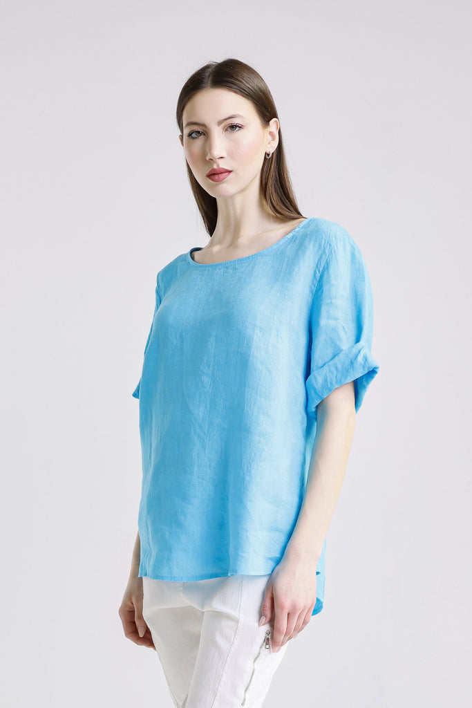 BSS199 440 Turq Tara SS Side Rib Top