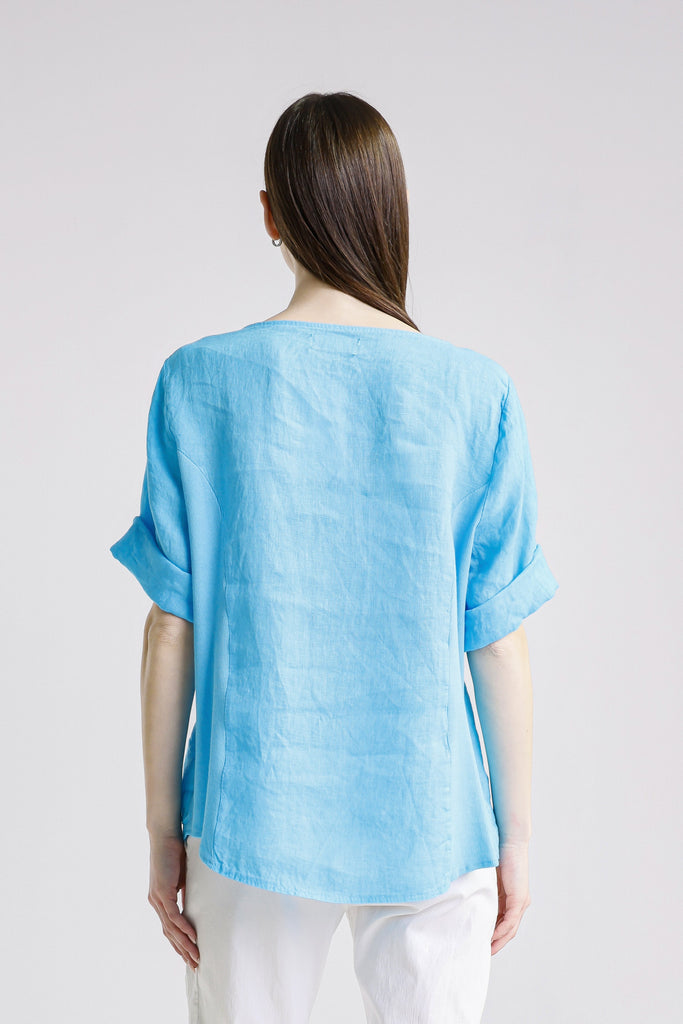 BSS199 440 Turq Tara SS Side Rib Top
