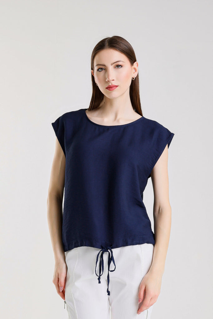 BSS226 409 Navy Giselle SS Tie Bottom Top
