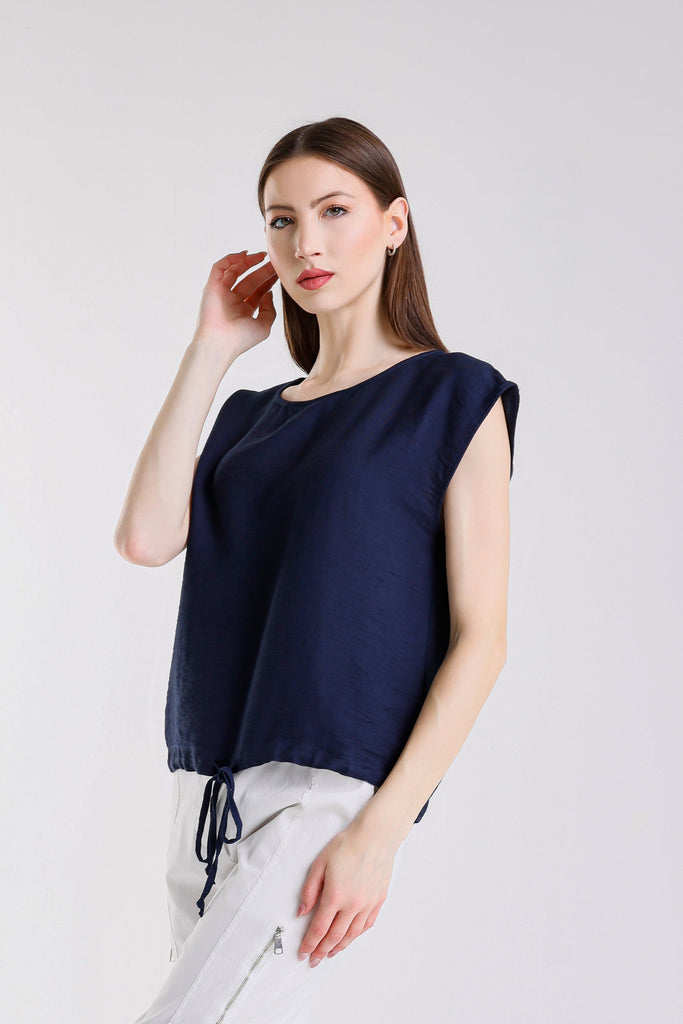 BSS226 409 Navy Giselle SS Tie Bottom Top