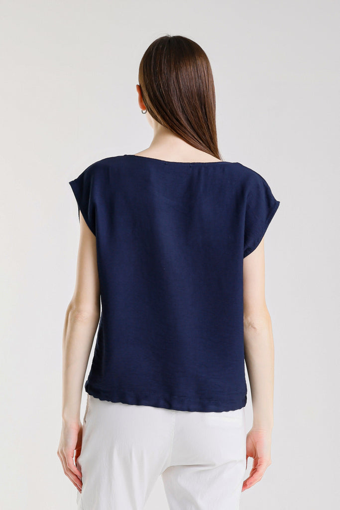 BSS226 409 Navy Giselle SS Tie Bottom Top