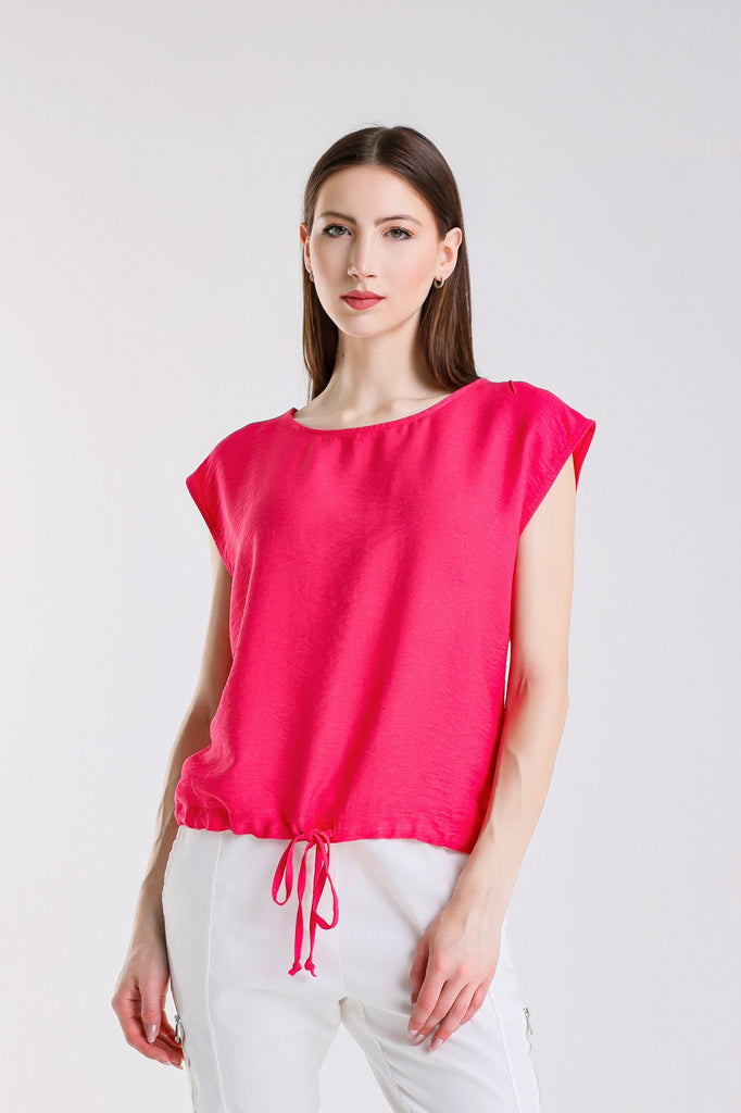 BSS226 671 Hot Pink Giselle SS Tie Bottom Top