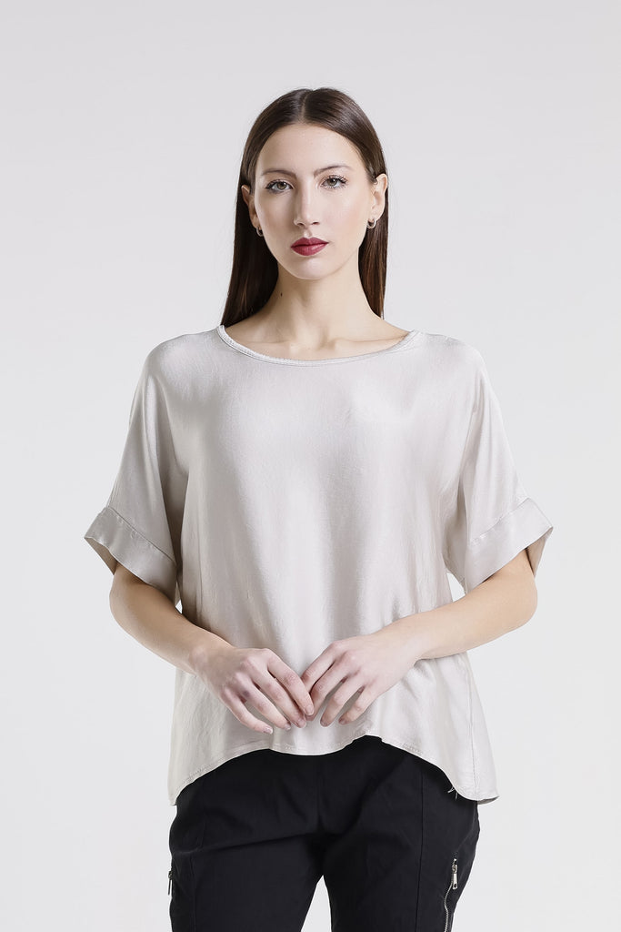BSS235 233 Champagne Venus SS Viscose Sheen Top
